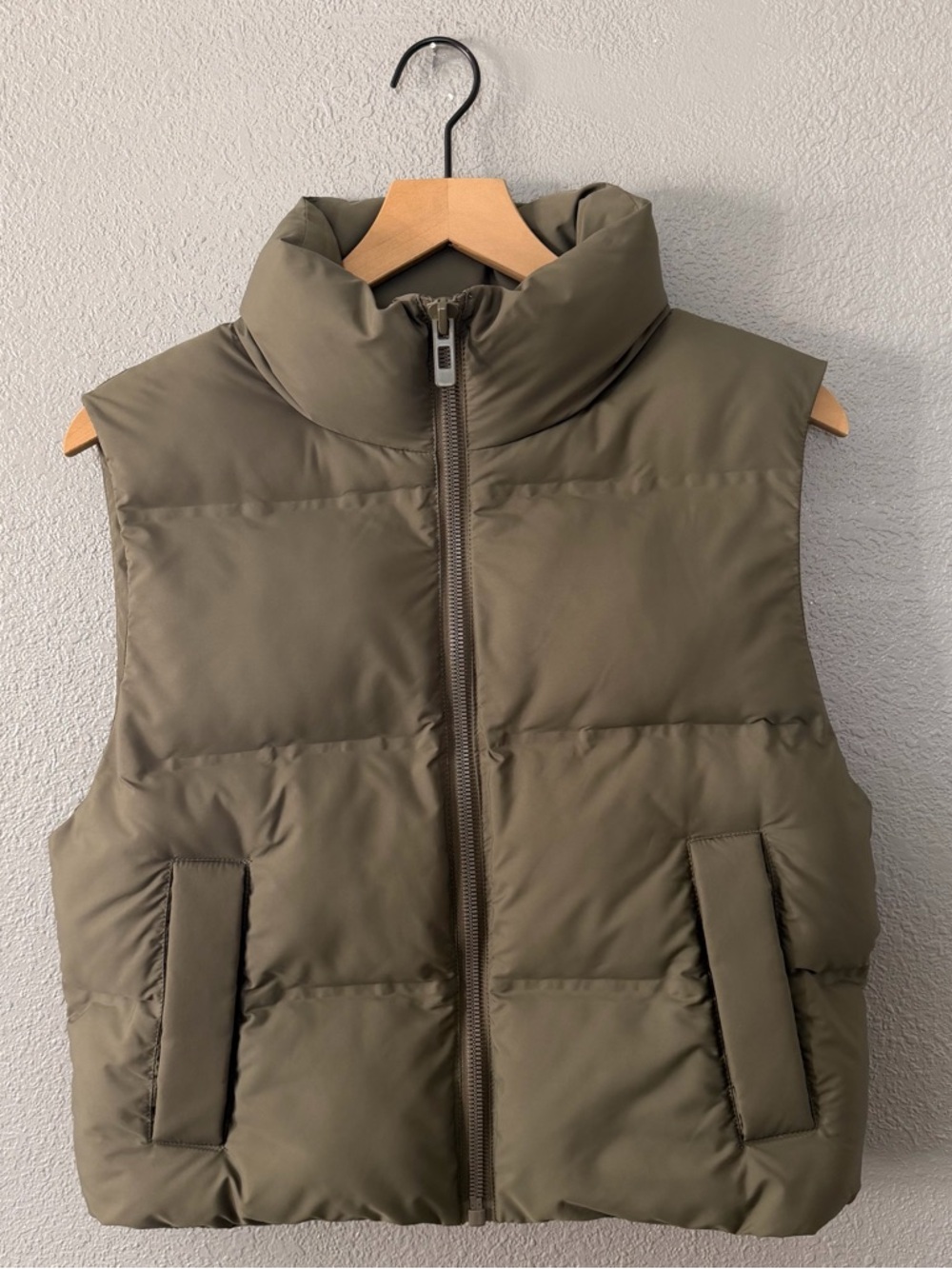 Zara Olive Green Puffer Vest